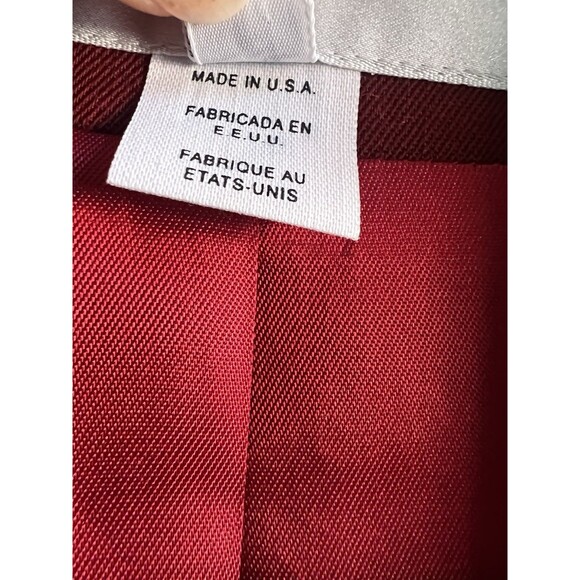 Vintage Jones New York Suit Jacket And Skirt Red Wool Size 6 Festive Business - Picture 10 of 12
